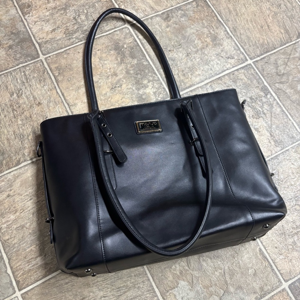 Black Leather Tote Bag